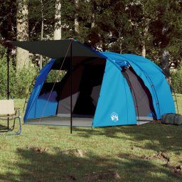 Gossi cort de camping tunel pentru 4 persoane, albastru, impermeabil