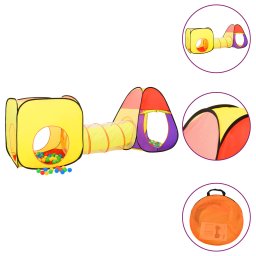 Gossi cort de joaca pentru copii 250 bile, multicolor, 255x80x100 cm