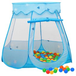 Gossi cort de joaca pentru copii cu 250 bile, albastru, 102x102x82 cm