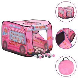 Gossi cort de joaca pentru copii cu 250 bile, roz, 70x112x70 cm