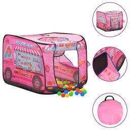 Gossi cort de joaca pentru copii cu 250 bile, roz, 70x112x70 cm
