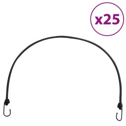 Gossi corzi elastice cu benzi reflectorizante/carlige 25 buc. 100 cm