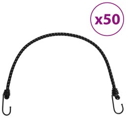 Gossi corzi elastice cu benzi reflectorizante/carlige 50 buc. 59 cm
