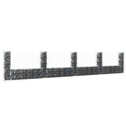 Gossi cos de gabion in forma de u cu 5 stalpi, 500x20x100 cm, fier