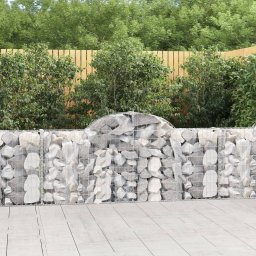 Gossi cos gabion arcuit 200x30x80/100 cm fier galvanizat