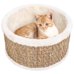 Gossi cos rotund pentru pisici, 36 cm, iarba de mare