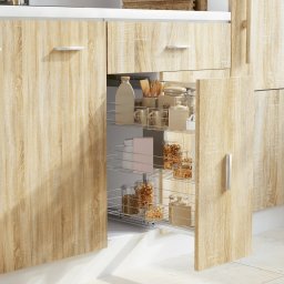 Gossi cos sarma bucatarie retractabil 3 niveluri argintiu 47x25x56 cm