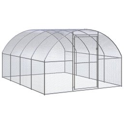 Gossi cotet de gaini pentru exterior, 3x4x2 m, otel zincat