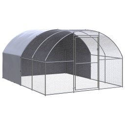 Gossi cotet de gaini pentru exterior, 3x4x2 m, otel zincat