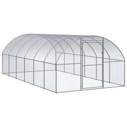 Gossi cotet de gaini pentru exterior, 3x6x2 m, otel zincat