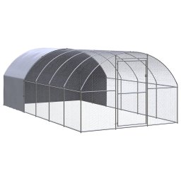 Gossi cotet de gaini pentru exterior, 3x6x2 m, otel zincat