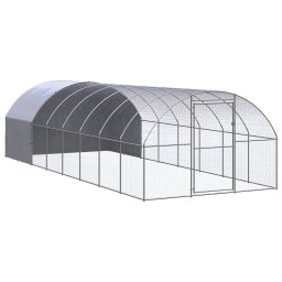 Gossi cotet de gaini pentru exterior, 3x8x2 m, otel zincat
