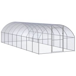 Gossi cotet de gaini pentru exterior, 3x8x2 m, otel zincat