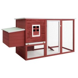 Gossi cotet de pasari de exterior, casa gaini cu 1 cuibar, rosu, lemn