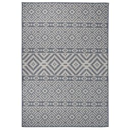 Gossi covor de exterior, dungi albastre, 160x230 cm, tesatura plata