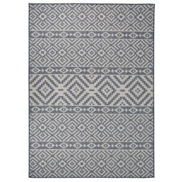 Gossi covor de exterior, dungi albastre, 200x280 cm, tesatura plata