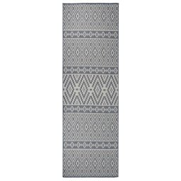 Gossi covor de exterior, dungi albastre, 80x250 cm, tesatura plata