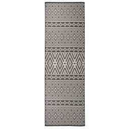 Gossi covor de exterior, dungi negre, 80x250 cm, tesatura plata