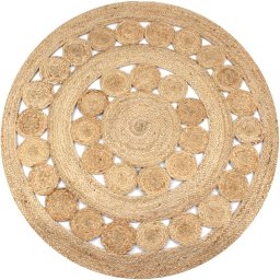 Gossi covor din iuta cu design impletit, 120 cm rotund