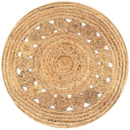 Gossi covor din iuta cu design impletit, 90 cm rotund