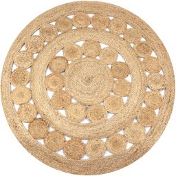 Gossi covor din iuta cu model impletit, 150 cm rotund