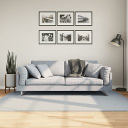 Gossi covor huarte, fir scurt, moale si lavabil, albastru, 140x200 cm