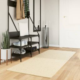Gossi covor huarte, fir scurt, moale si lavabil, crem, 80x200 cm