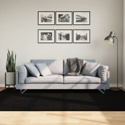 Gossi covor huarte, fir scurt, moale si lavabil, negru, 160x230 cm