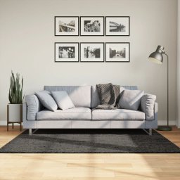 Gossi covor istan, cu fire inalte, aspect lucios, antracit, 120x170cm