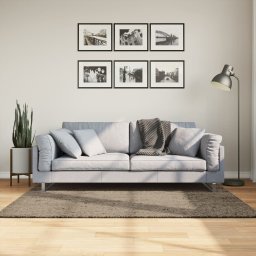 Gossi covor istan, cu fire inalte, aspect lucios, gri, 120x170 cm