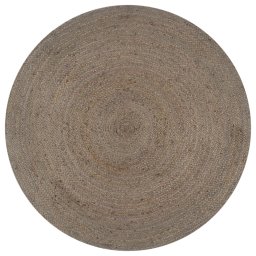 Gossi covor manual, gri, 150 cm, iuta, rotund