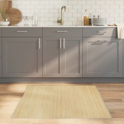 Gossi covor patrat, natural deschis, 100x100 cm, bambus