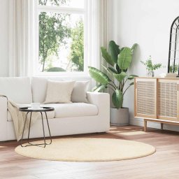 Gossi covor shaggy crem 160x160 cm poliester