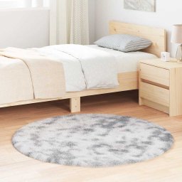 Gossi covor shaggy cu gradini inalte gri deschis 120x120 cm poliester