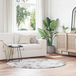 Gossi covor shaggy cu gradini inalte gri deschis 160x160 cm poliester