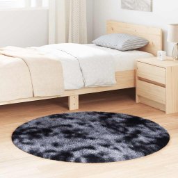 Gossi covor shaggy cu gradini inalte, gri inchis 120x120 cm poliester