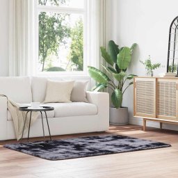 Gossi covor shaggy cu gradini inalte, gri inchis 120x170 cm poliester