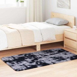 Gossi covor shaggy cu gradini inalte, gri inchis, 80x150cm, poliester