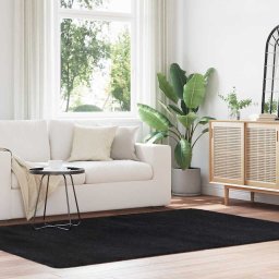 Gossi covor shaggy cu gradini inalte, negru, 160x230 cm, poliester