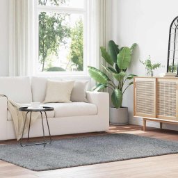 Gossi covor shaggy cu gradini mari, gri argintiu 160x230 cm poliester