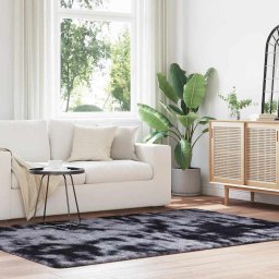 Gossi covor shaggy cu gradini mari, gri inchis, 160x230 cm, poliester