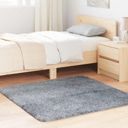 Gossi covor shaggy cu gramada inalta gri argintiu 120x120cm poliester