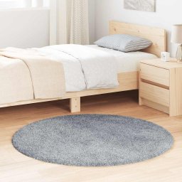 Gossi covor shaggy cu gramada inalta gri argintiu 120x120cm poliester