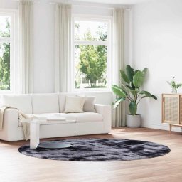 Gossi covor shaggy cu gramada mare gri inchis 240x240 cm poliester