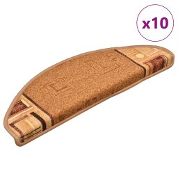 Gossi covorase autoadezive pentru scari, 10 buc., bej, 65x21x4 cm