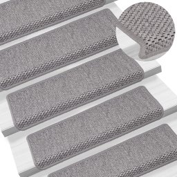 Gossi covorase autoadezive scari, 15 buc., argintiu, 65x21x4cm, sisal