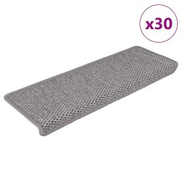 Gossi covorase autoadezive scari, 30 buc., argintiu, 65x21x4cm, sisal