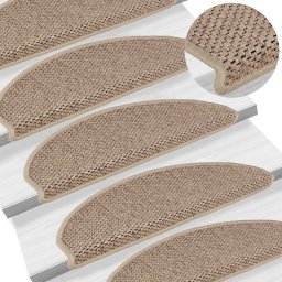 Gossi covorase scari autoadezive 15buc nisipiu 65x21x4cm aspect sisal