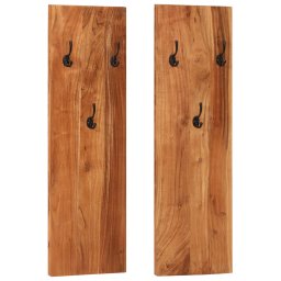 Gossi cuier de haine de perete 2 buc. 36x3x110 cm, lemn masiv acacia