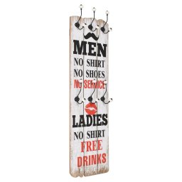 Gossi cuier de perete cu 6 carlige men ladies, 120 x 40 cm